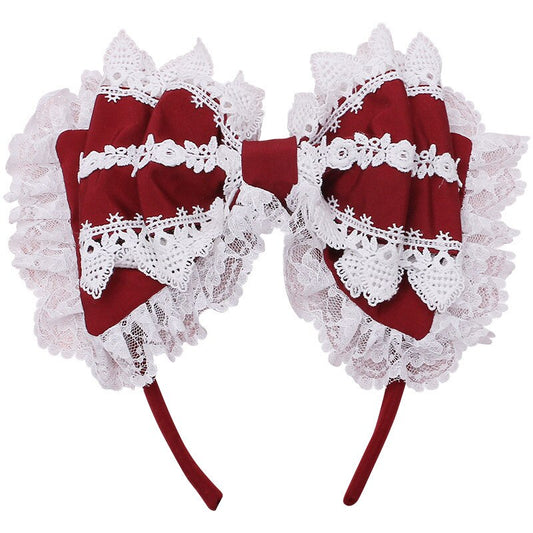 Lace Hair Band KC Girl Lolita Kawaii Bow Headband