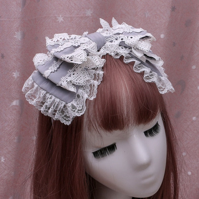 Lace Hair Band KC Girl Lolita Kawaii Bow Headband