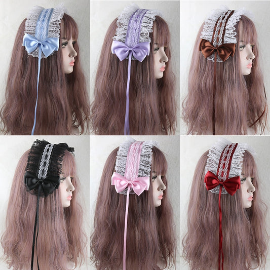 Lolita Dimensional Lace Trim Bowknot Hairpin