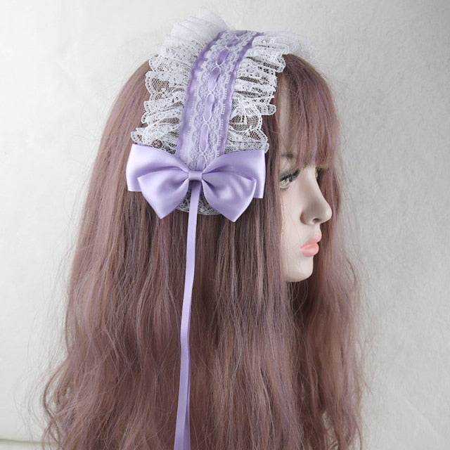 Lolita Dimensional Lace Trim Bowknot Hairpin