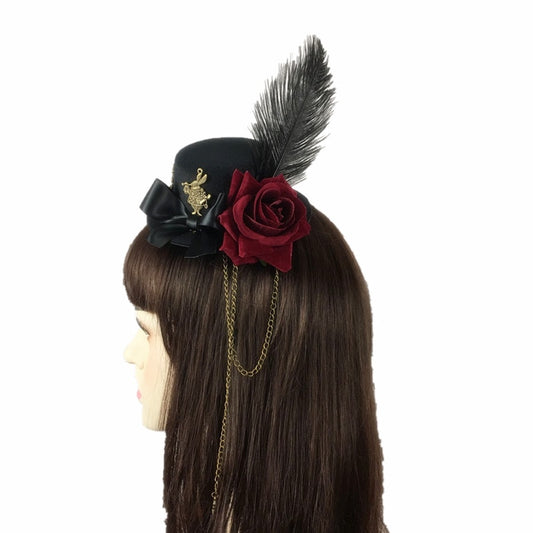 Rose flower rabbit vintage gothic little top hat