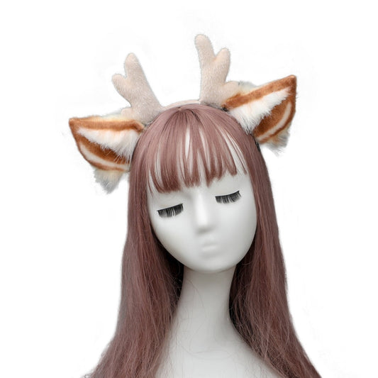 Furry Anmimal Faux Fur Antler Hair Band