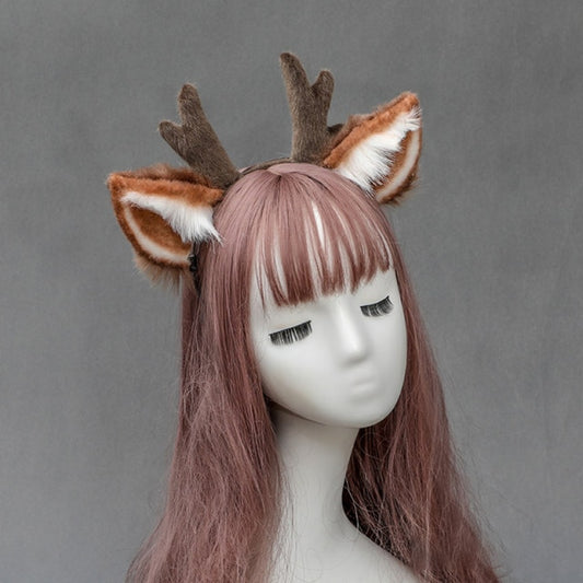 Furry Anmimal Faux Fur Antler Hair Band