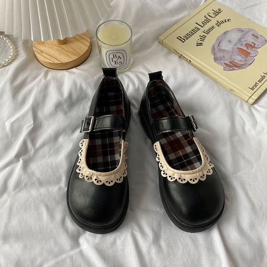 Mary Jane Vintage Soft Leather College Style Leather shoes