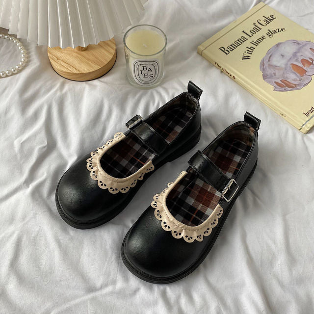 Mary Jane Vintage Soft Leather College Style Leather shoes