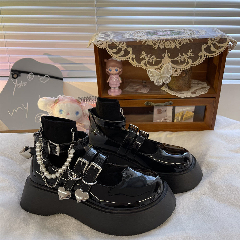 Lolita Shoes Buckle Strap Girls Cosplay Platform Heels Shoes