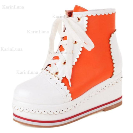 Sweet Cute Platform Lace-up Cosplay Lolita Boots