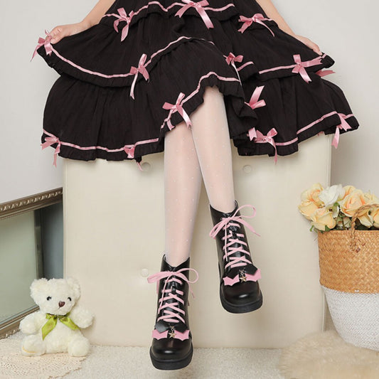 Big Size Comfy Walking Sweet Lovely Lolita Cossplay Cross Tied Shoes